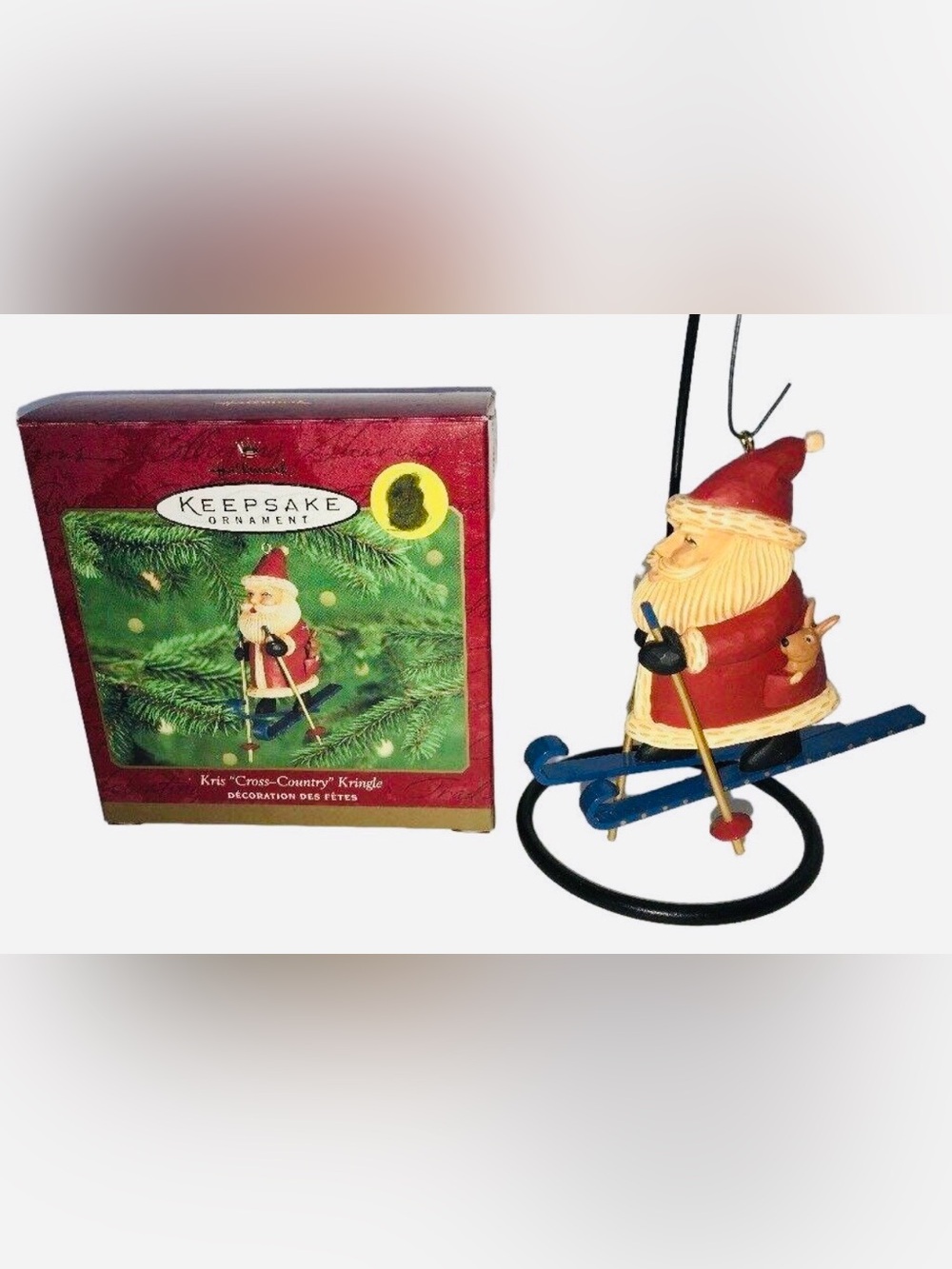 2000 Kris Cross-Country Kringle Hallmark Santa on Skis Ornament